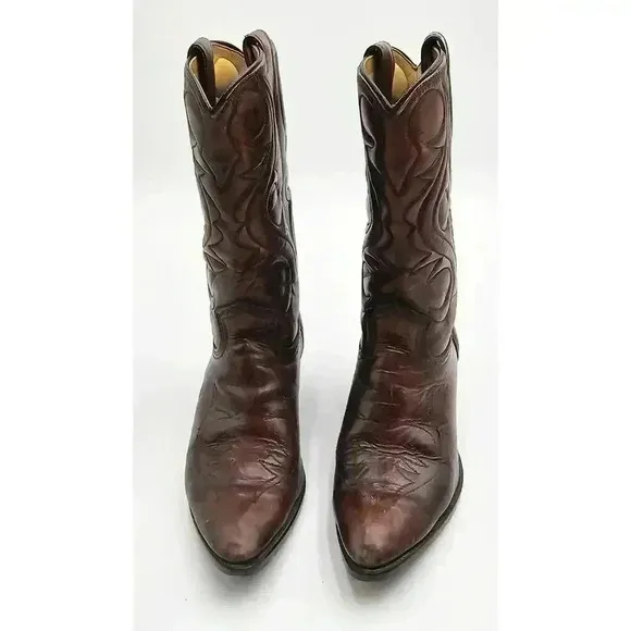 Vtg Acme Boys Size 4.5 Brown Leather Cowboy Boots