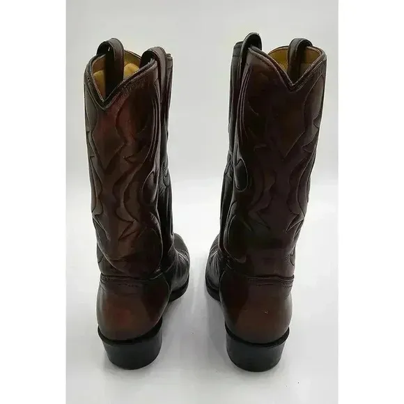 Vtg Acme Boys Size 4.5 Brown Leather Cowboy Boots