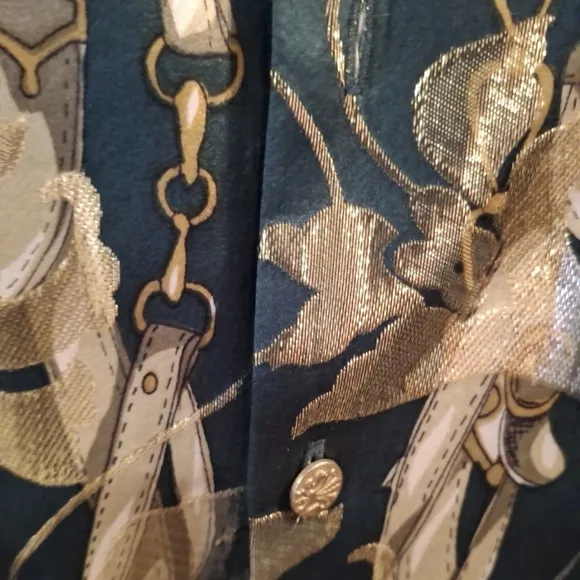VTG Ceta Dolce Silk Vest 2XL Couture Horse Polo Derby Luxury Old Money Club Rave