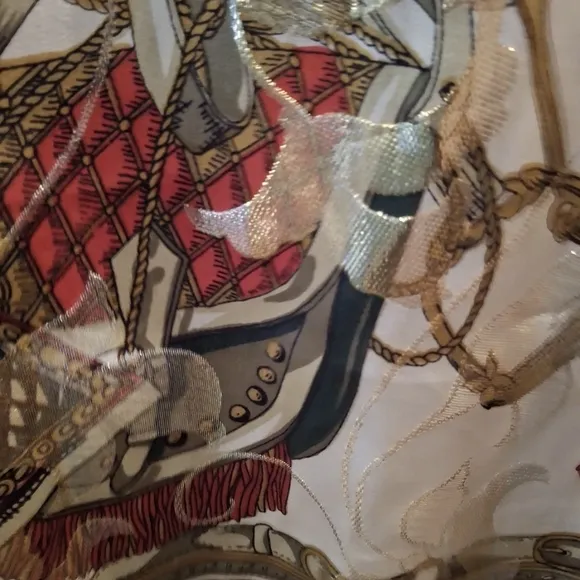 VTG Ceta Dolce Silk Vest 2XL Couture Horse Polo Derby Luxury Old Money Club Rave