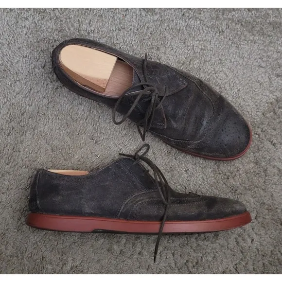 VTG Polo Ralph Lauren Men's Orrick Brown Suede Wing Tip Dress Shoes 10.5 D