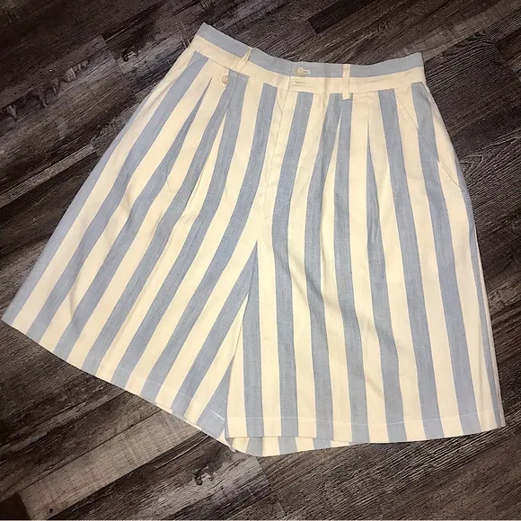 Vtg RARE 60s/70s Pinstripe Bermuda Preppy Blue Label Ralph Lauren Boat Shorts