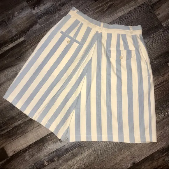 Vtg RARE 60s/70s Pinstripe Bermuda Preppy Blue Label Ralph Lauren Boat Shorts