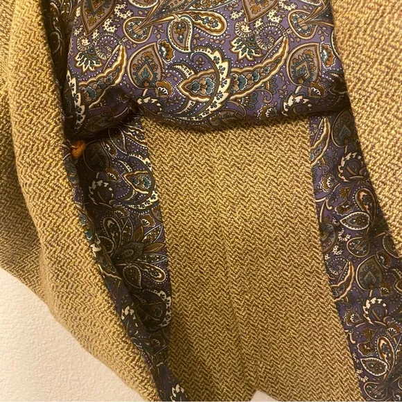 Vtg Tan brown lined tweed waistcoat vintage button up character costume vest L