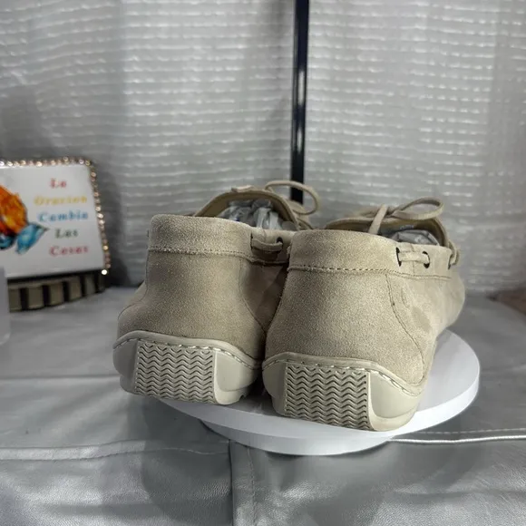 (W9) Men's Rockport Light Beige Suede Driving Moccasin Shoes-V73208- Size 13M