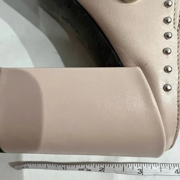 What For Sandals Light Pink Open Toe Mules High Heels Shoes US 9 EU 39