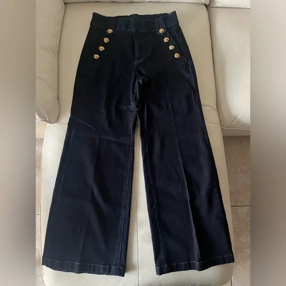 WHBM - High-Rise Mariner Wide Leg Jeans
