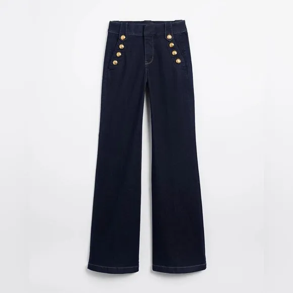 WHBM - High-Rise Mariner Wide Leg Jeans