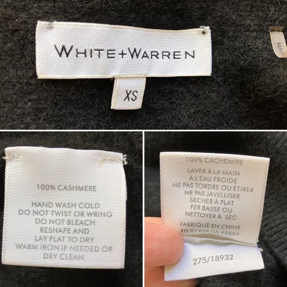 White   Warren Black Boat Neck Cashmere Sweater