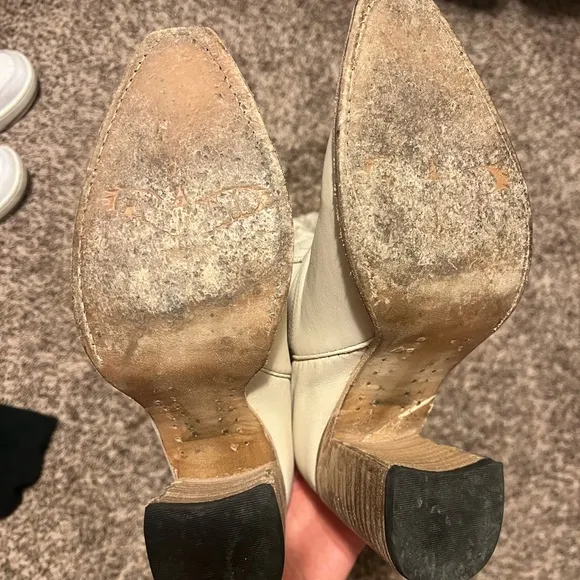 White Western Leather Boots