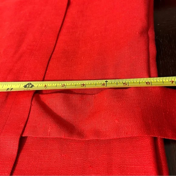 William Pearson Vintage Red Dress Belt Lined Faux Wrap Short Sleeve Button Sz 12