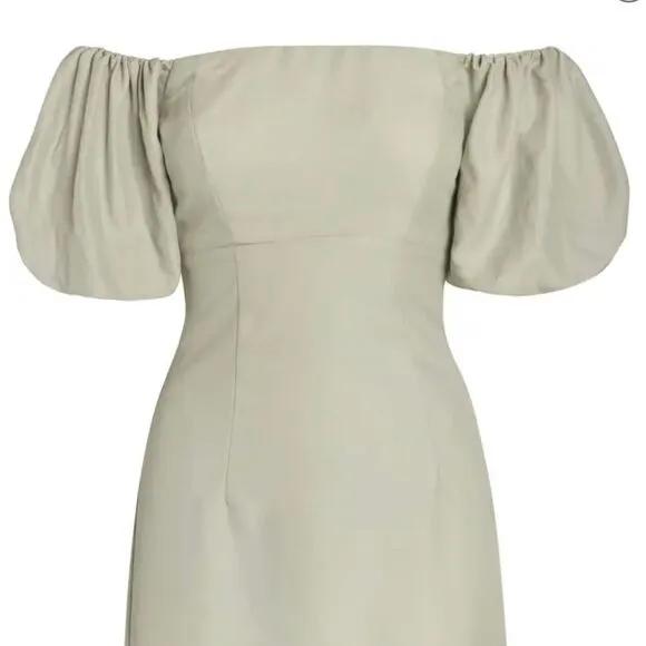 WILLOW Puff Sleeve Barbie Mini Dress Sage Pastel Summer Size L NWT retail $148