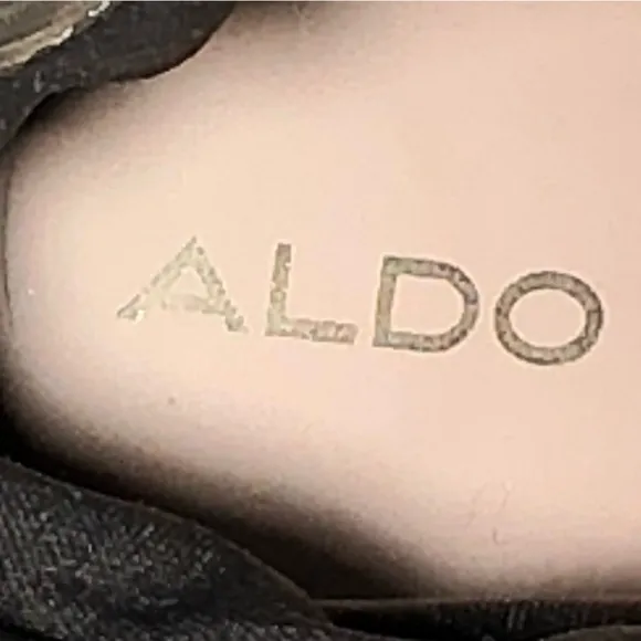 Women’s Aldo Stylish Tan Velvet Lace-Up and Zipper on Side and a 5.1/2” heal .