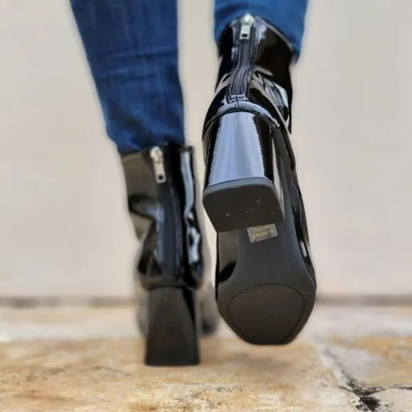 Women's‎ Black PAT Ankle Square Toe Booties
