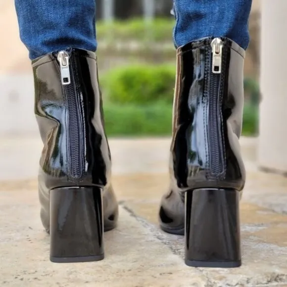 Women's‎ Black PAT Ankle Square Toe Booties