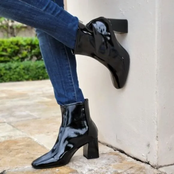 Women's‎ Black PAT Ankle Square Toe Booties
