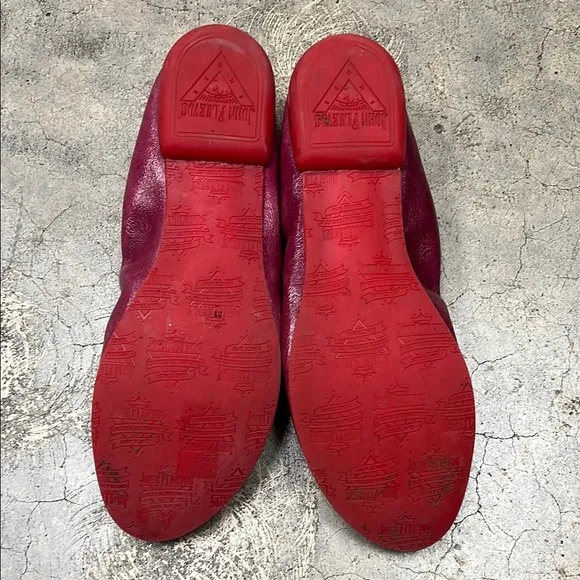 Women's Burgundy Leather Flats