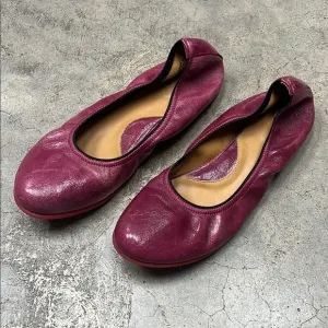 Women's Burgundy Leather Flats