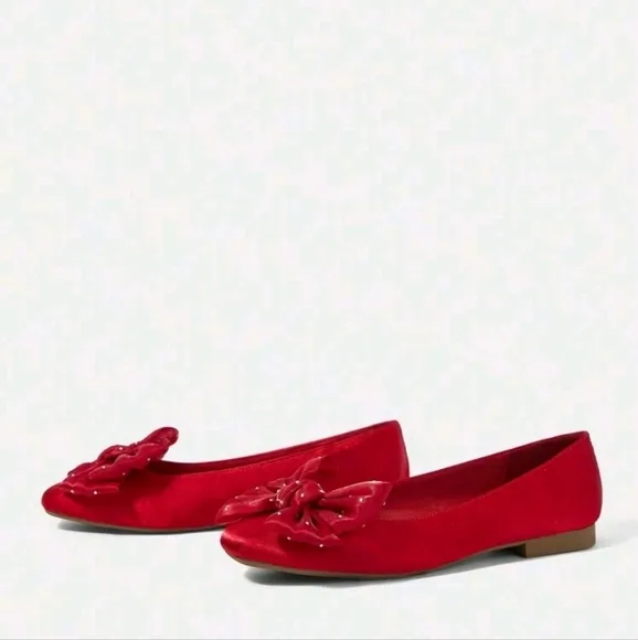 Women's Casual Bow Decor Simple Flat Shoes For Christmas And New Year