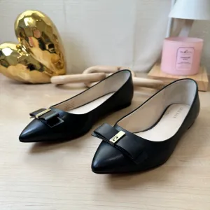 Women's Cole Haan Black Flats with Bow Detail, Size‎ 6B