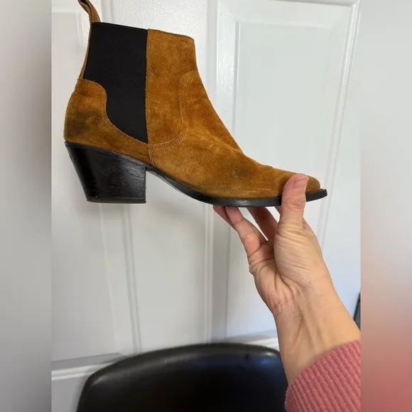 Women’s Everlane Brown Western Suede Ankle Boots Size 8 bohemian leather