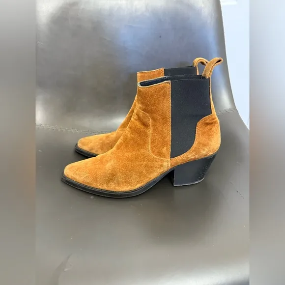 Women’s Everlane Brown Western Suede Ankle Boots Size 8 bohemian leather
