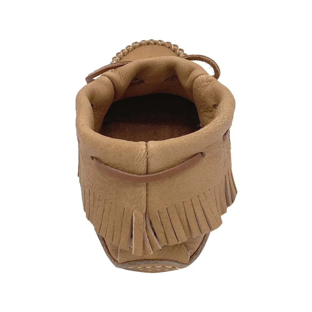 Women's Moccasins Moose Hide Fringed Soft Sole