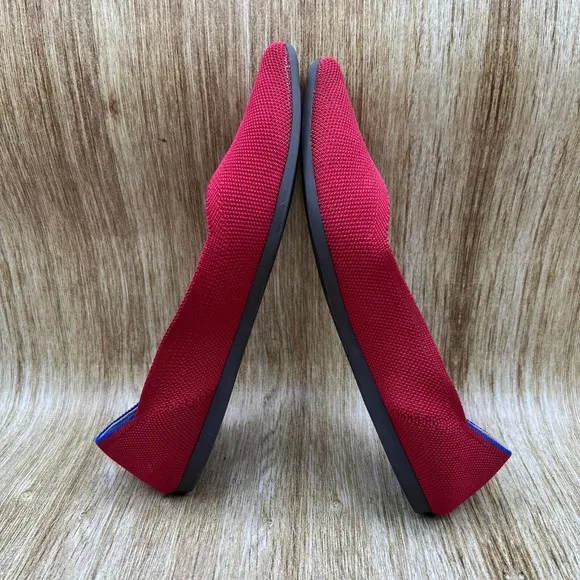 Women's Size 7 - Rothy's The Point Flats Slip On Comfort Red Shoes Low Top