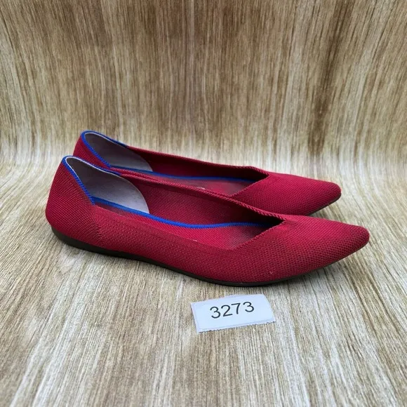 Women's Size 7 - Rothy's The Point Flats Slip On Comfort Red Shoes Low Top