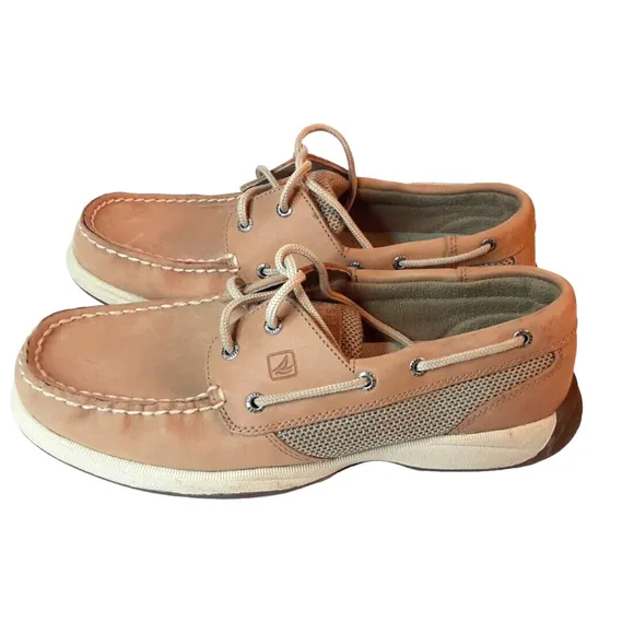 Womens Size 9M Shoes Sperry Top Sider Boat Shoes Brown Leather Lace Up 9774829
