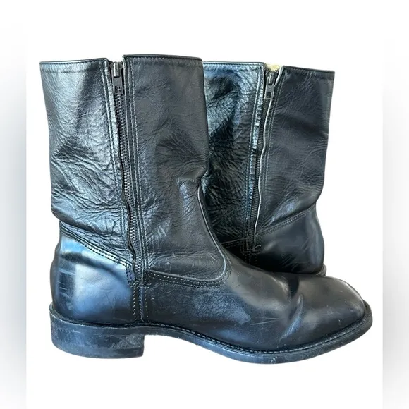 Work’N Sport USA 98881 Black Leather Side Zip Oil Resist Boots Men's US 12 EE