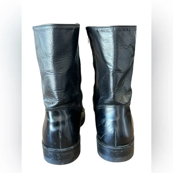 Work’N Sport USA 98881 Black Leather Side Zip Oil Resist Boots Men's US 12 EE