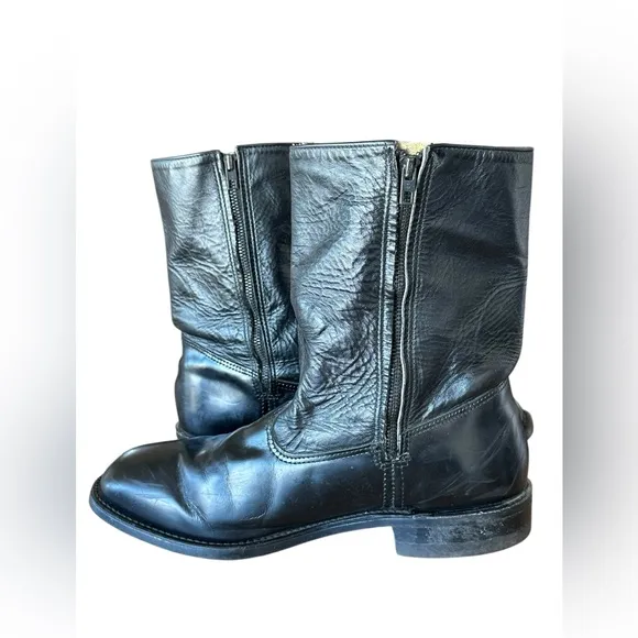 Work’N Sport USA 98881 Black Leather Side Zip Oil Resist Boots Men's US 12 EE