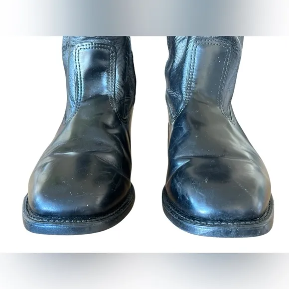 Work’N Sport USA 98881 Black Leather Side Zip Oil Resist Boots Men's US 12 EE