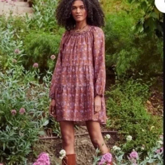 Xirena Dress Lea Mini in Golden Clover Brown Floral