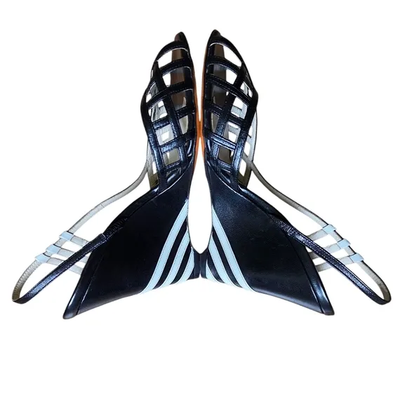 Y-3 Yohji Yamamoto x Adidas Slingback Sandals Black Leather Wedges 39