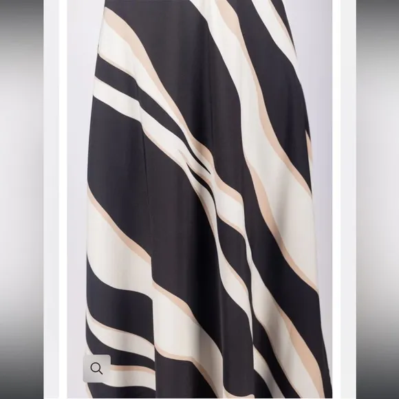 YAKIRA BELLA - DAKOTA SKIRT (BEIGE/BLACK) Elegant Black and Cream Striped Skirt