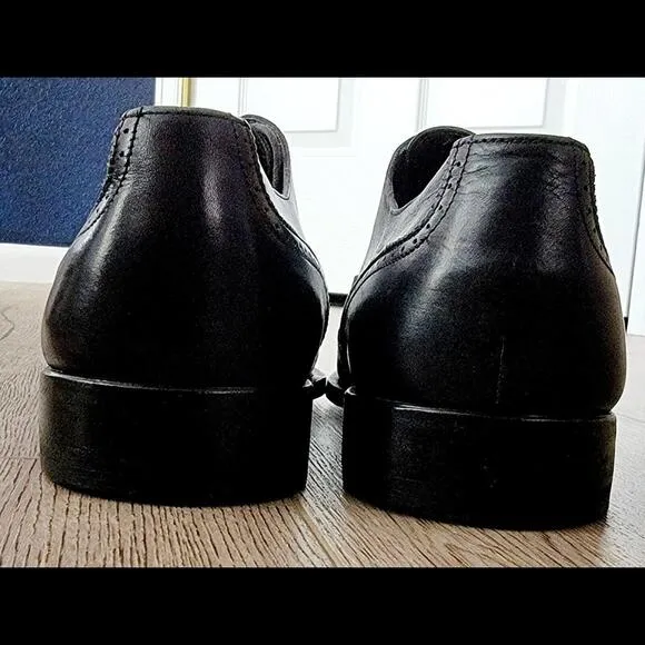 Yves Saint Laurent YSL Black Leather Oxford Brogue Dress Shoes Men's 11.5