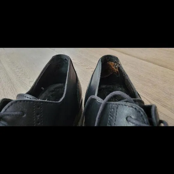 Yves Saint Laurent YSL Black Leather Oxford Brogue Dress Shoes Men's 11.5