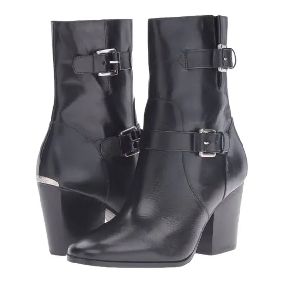 Z03-Michael Kors side straps/buckle ankle hi boots