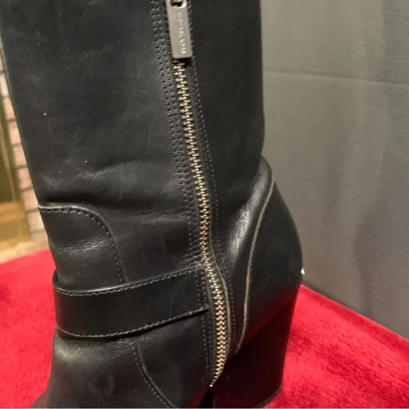 Z03-Michael Kors side straps/buckle ankle hi boots