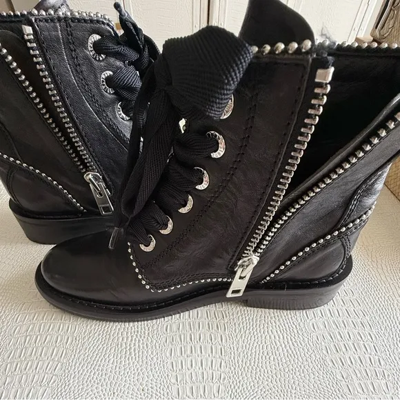 Zadig &amp; Voltaire Laureen Roma Studs Ankle Boots size 36 (fits 36.5)