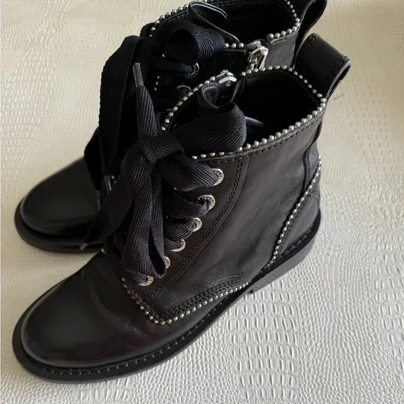 Zadig &amp; Voltaire Laureen Roma Studs Ankle Boots size 36 (fits 36.5)