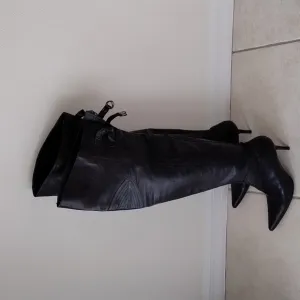 Zara Black Leather Over-the-knee Boots Size 39/ 8.5-9