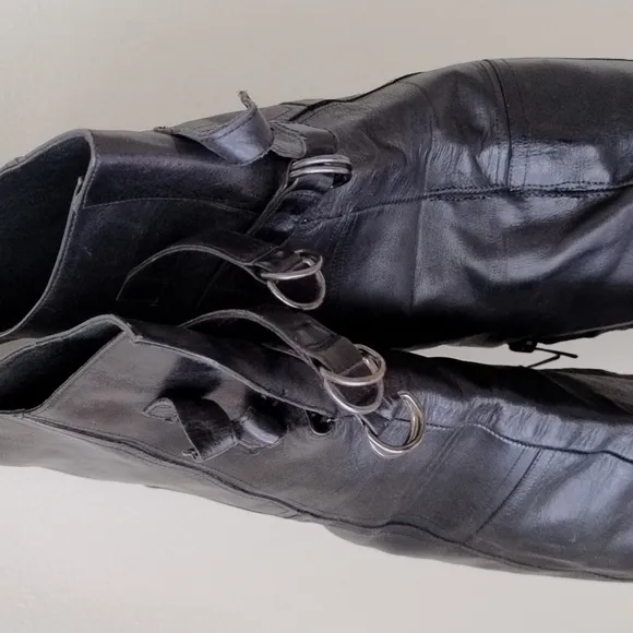 Zara Black Leather Over-the-knee Boots Size 39/ 8.5-9