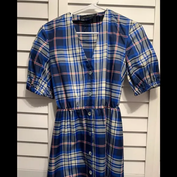 Zara Blogger Favorite Plaid Tie Dress