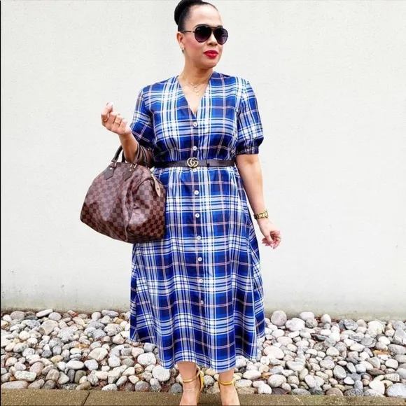Zara Blogger Favorite Plaid Tie Dress