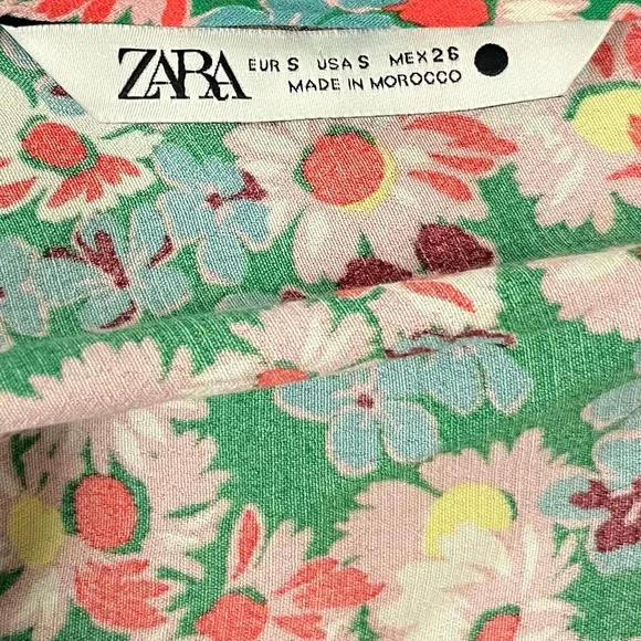 ZARA Blogger’s Favorite Green Floral Midi Dress w Kimono Sleeves - Spring Sz: S