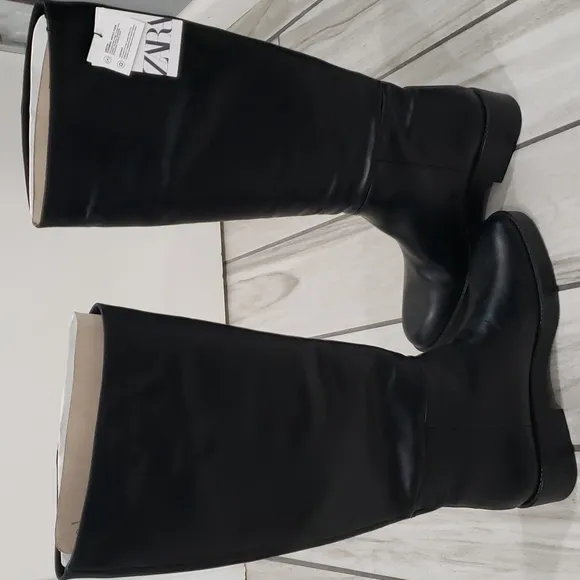 Zara leather boots.