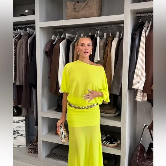 ZARA LONG PLAIN KNIT DRESS